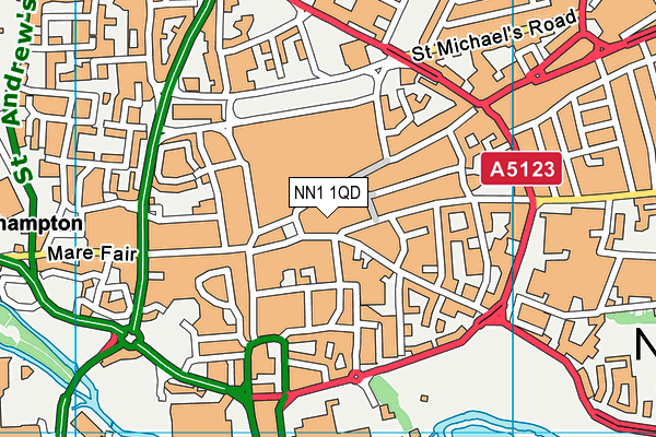 NN1 1QD map - OS VectorMap District (Ordnance Survey)