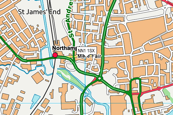 NN1 1SX map - OS VectorMap District (Ordnance Survey)