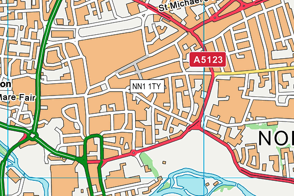 NN1 1TY map - OS VectorMap District (Ordnance Survey)