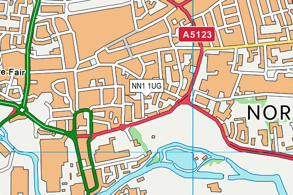 NN1 1UG map - OS VectorMap District (Ordnance Survey)