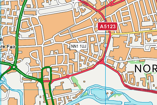 NN1 1UJ map - OS VectorMap District (Ordnance Survey)