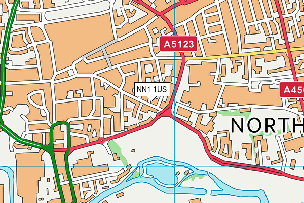 NN1 1US map - OS VectorMap District (Ordnance Survey)