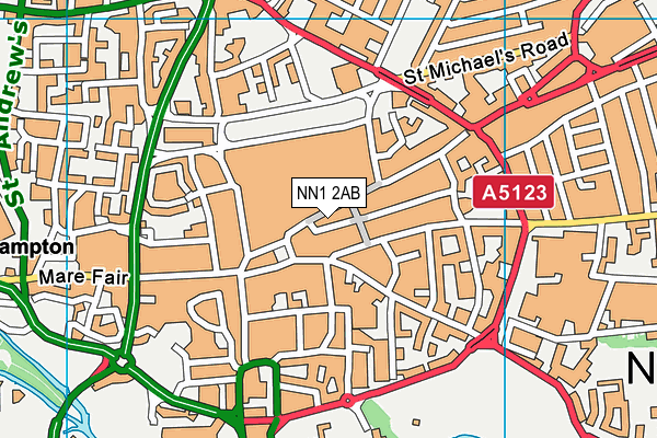 NN1 2AB map - OS VectorMap District (Ordnance Survey)