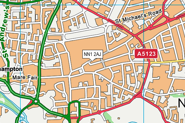 NN1 2AJ map - OS VectorMap District (Ordnance Survey)