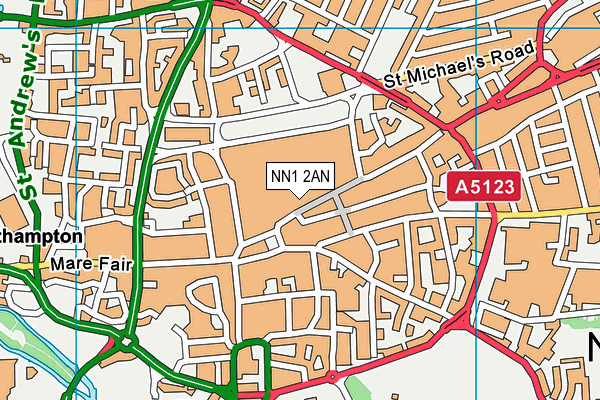 NN1 2AN map - OS VectorMap District (Ordnance Survey)