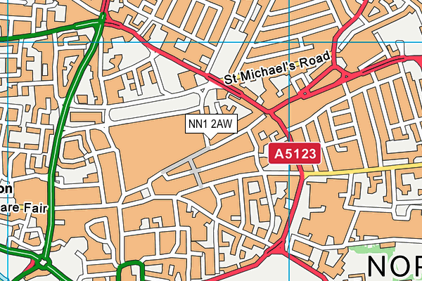 NN1 2AW map - OS VectorMap District (Ordnance Survey)
