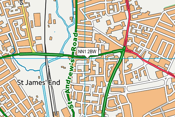 NN1 2BW map - OS VectorMap District (Ordnance Survey)