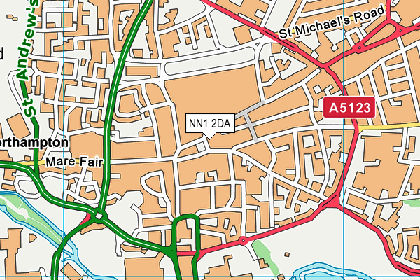 NN1 2DA map - OS VectorMap District (Ordnance Survey)