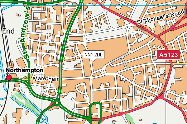 NN1 2DL map - OS VectorMap District (Ordnance Survey)