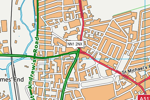 NN1 2NX map - OS VectorMap District (Ordnance Survey)