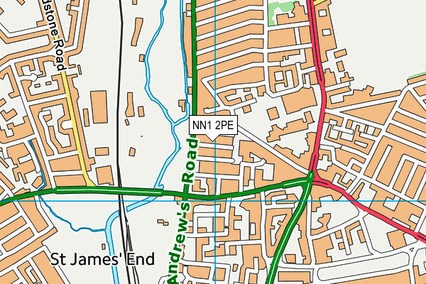 NN1 2PE map - OS VectorMap District (Ordnance Survey)