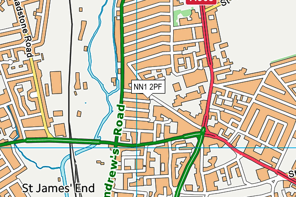 NN1 2PF map - OS VectorMap District (Ordnance Survey)