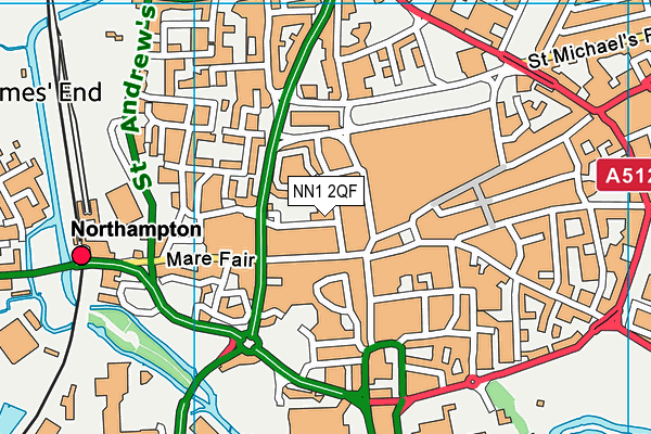 NN1 2QF map - OS VectorMap District (Ordnance Survey)