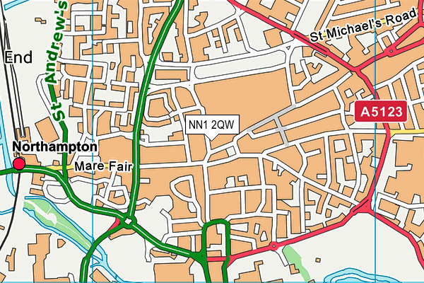 NN1 2QW map - OS VectorMap District (Ordnance Survey)