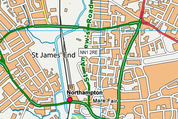 NN1 2RE map - OS VectorMap District (Ordnance Survey)