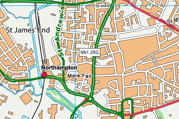 NN1 2RG map - OS VectorMap District (Ordnance Survey)