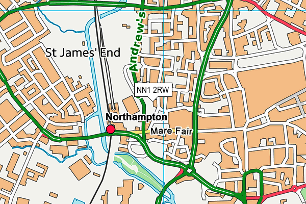 NN1 2RW map - OS VectorMap District (Ordnance Survey)