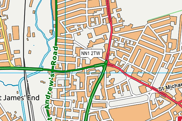 NN1 2TW map - OS VectorMap District (Ordnance Survey)