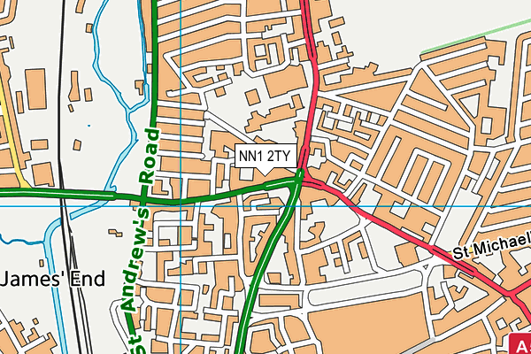 NN1 2TY map - OS VectorMap District (Ordnance Survey)