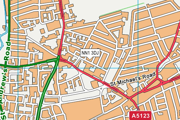 NN1 3DJ map - OS VectorMap District (Ordnance Survey)