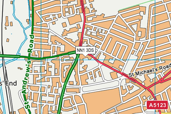NN1 3DS map - OS VectorMap District (Ordnance Survey)