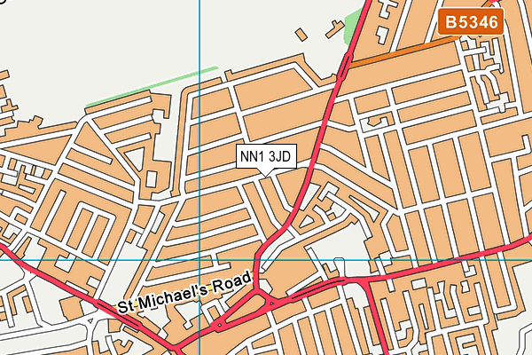 NN1 3JD map - OS VectorMap District (Ordnance Survey)