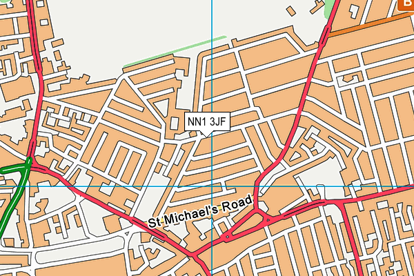 NN1 3JF map - OS VectorMap District (Ordnance Survey)