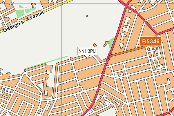 NN1 3PU map - OS VectorMap District (Ordnance Survey)