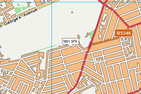 NN1 3PX map - OS VectorMap District (Ordnance Survey)