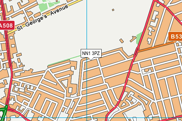 NN1 3PZ map - OS VectorMap District (Ordnance Survey)