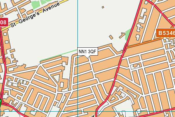 NN1 3QF map - OS VectorMap District (Ordnance Survey)