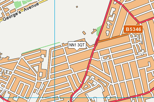 NN1 3QT map - OS VectorMap District (Ordnance Survey)