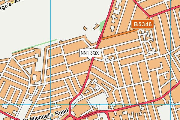 NN1 3QX map - OS VectorMap District (Ordnance Survey)
