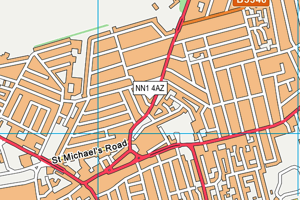 NN1 4AZ map - OS VectorMap District (Ordnance Survey)