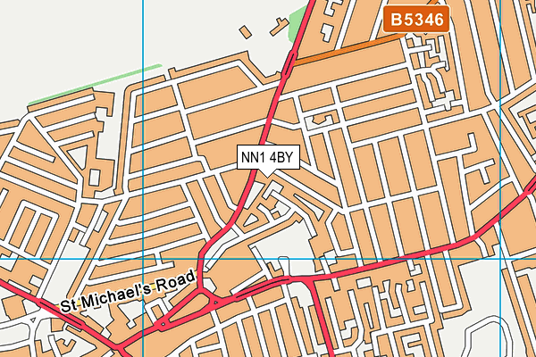 NN1 4BY map - OS VectorMap District (Ordnance Survey)
