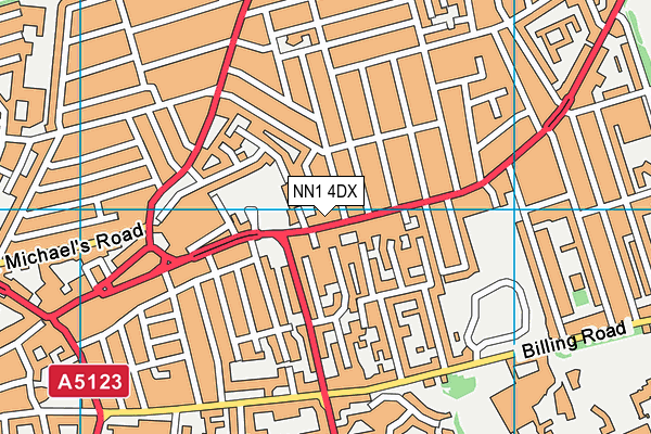 NN1 4DX map - OS VectorMap District (Ordnance Survey)
