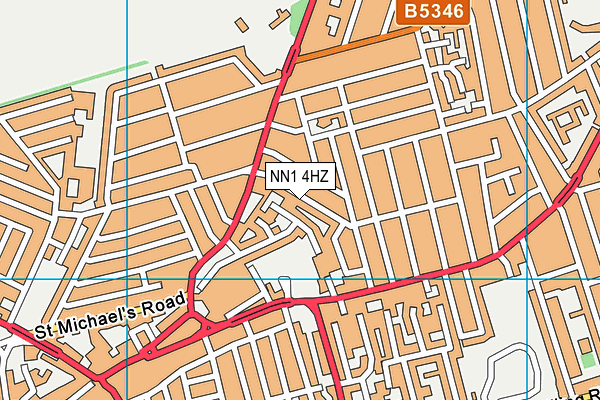 NN1 4HZ map - OS VectorMap District (Ordnance Survey)