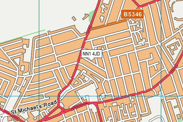 NN1 4JD map - OS VectorMap District (Ordnance Survey)