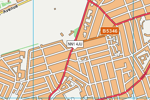 NN1 4JU map - OS VectorMap District (Ordnance Survey)