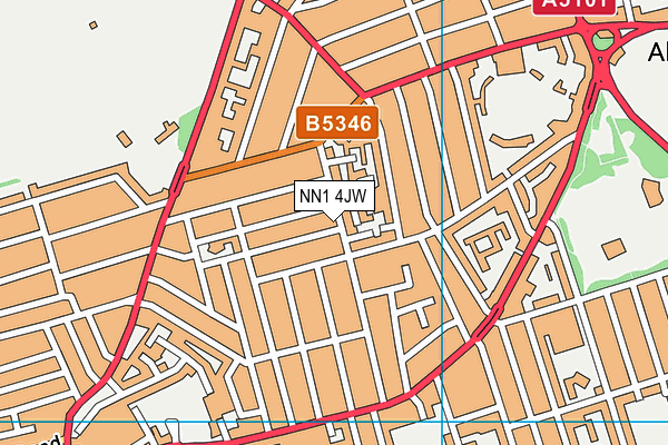 NN1 4JW map - OS VectorMap District (Ordnance Survey)