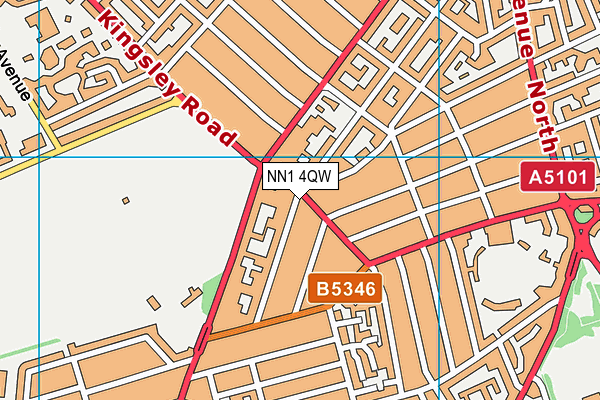 NN1 4QW map - OS VectorMap District (Ordnance Survey)