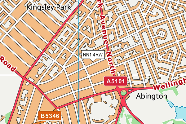 NN1 4RW map - OS VectorMap District (Ordnance Survey)