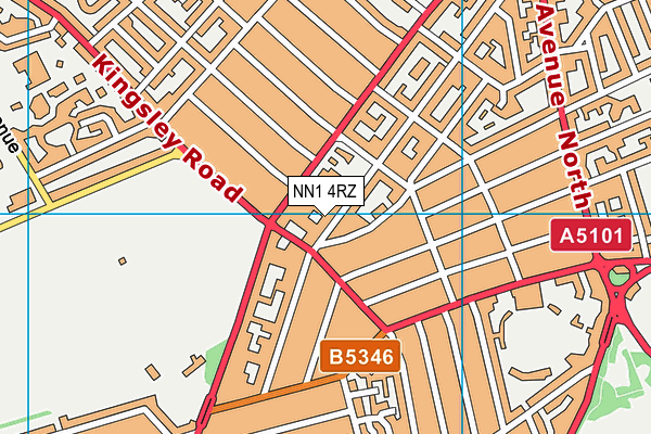 NN1 4RZ map - OS VectorMap District (Ordnance Survey)