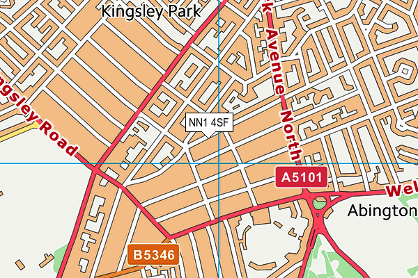 NN1 4SF map - OS VectorMap District (Ordnance Survey)