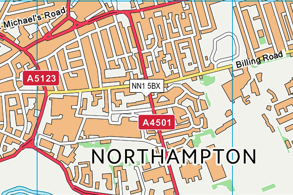NN1 5BX map - OS VectorMap District (Ordnance Survey)