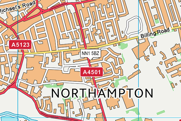 NN1 5BZ map - OS VectorMap District (Ordnance Survey)