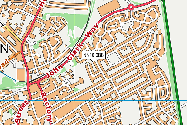 NN10 0BB map - OS VectorMap District (Ordnance Survey)