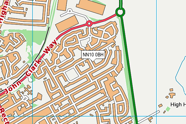 NN10 0BH map - OS VectorMap District (Ordnance Survey)