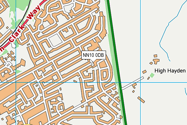 NN10 0DB map - OS VectorMap District (Ordnance Survey)