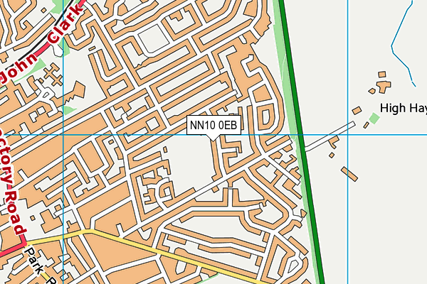 Rushden Town Cricket Club map (NN10 0EB) - OS VectorMap District (Ordnance Survey)